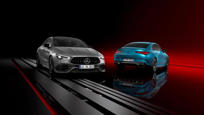 Der Mercedes-AMG CLA 35 Coupé und Mercedes-AMG CLA 45 S Coupé stehen nebeneinander.