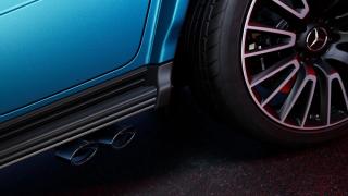 Detailaufnahme Trittbrett und Hinterradfelge G 63.