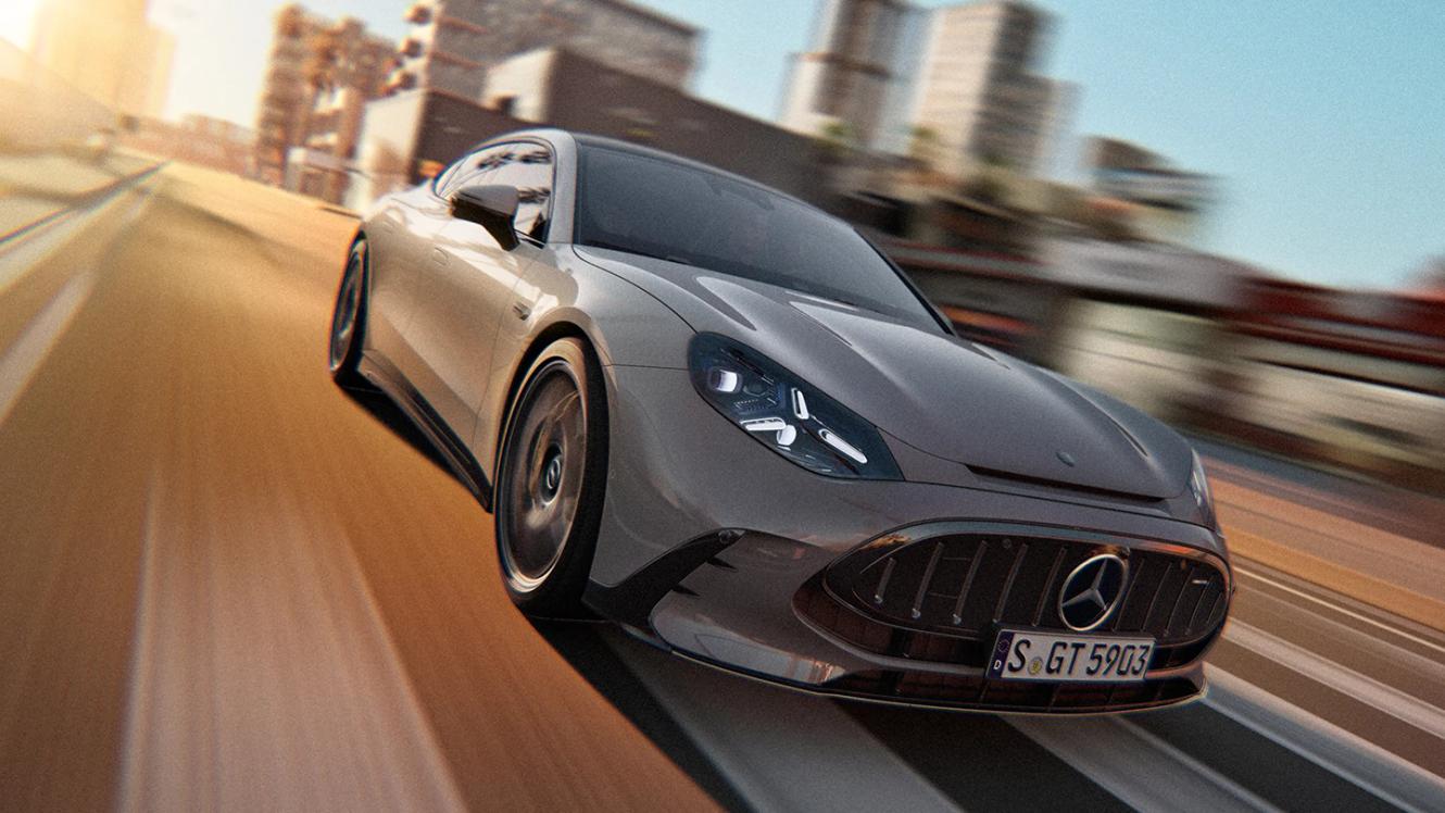 Front view of the new Mercedes-AMG GT 55 4-Door Coupé