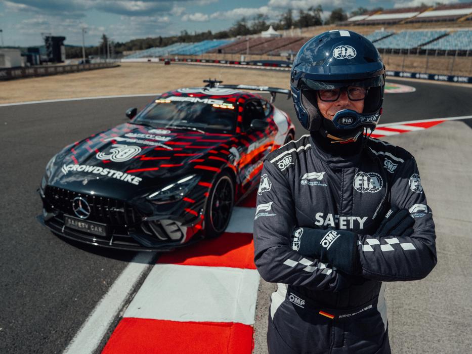 Safety Car and Bernd Mayländer on track.
