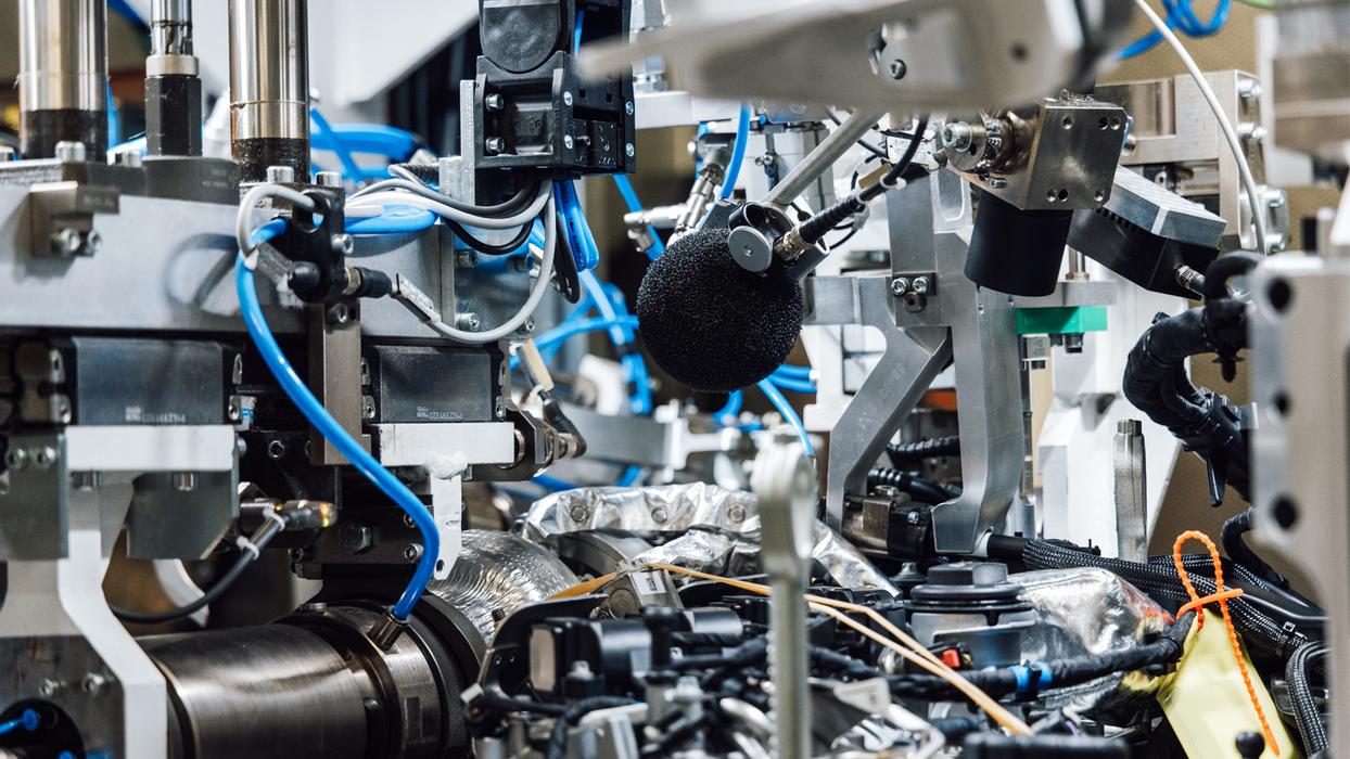 Close-up image of an automated robot at work