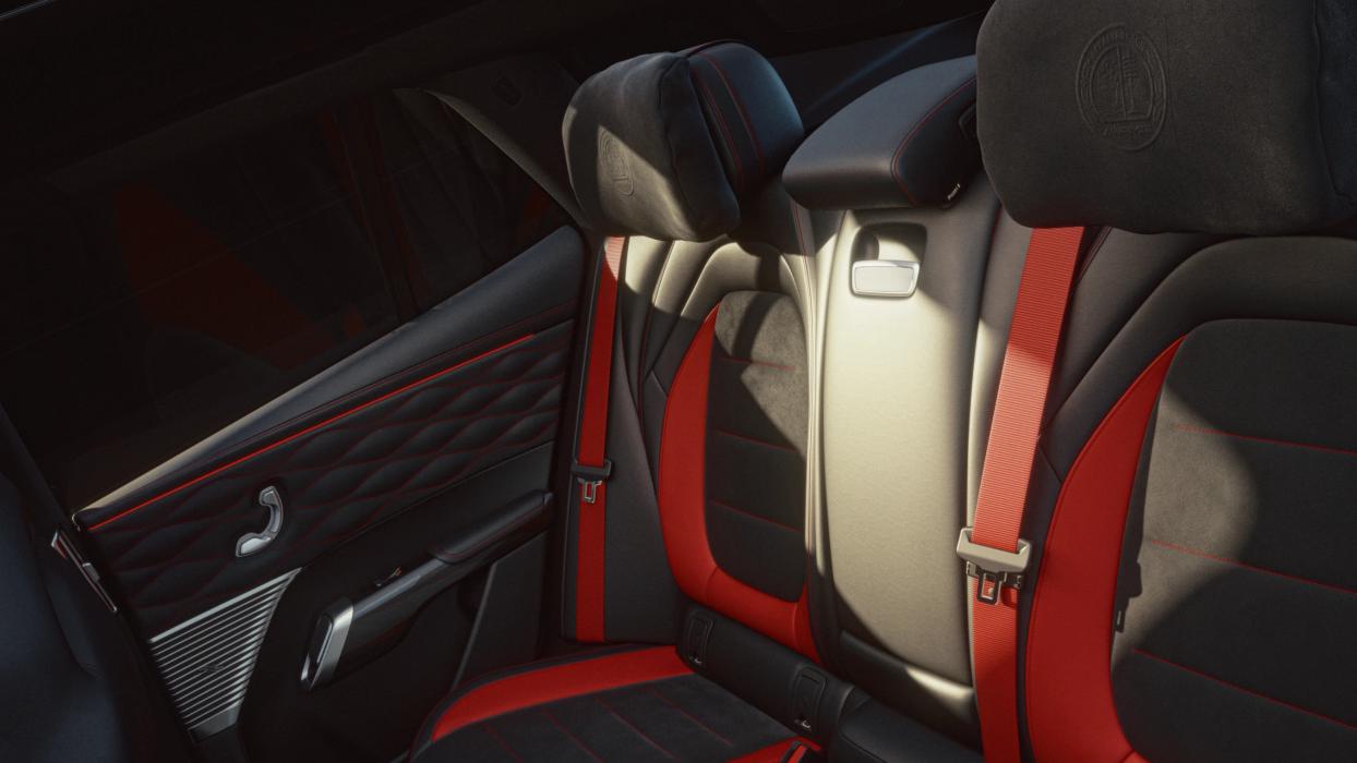 Close-up of the rear seats