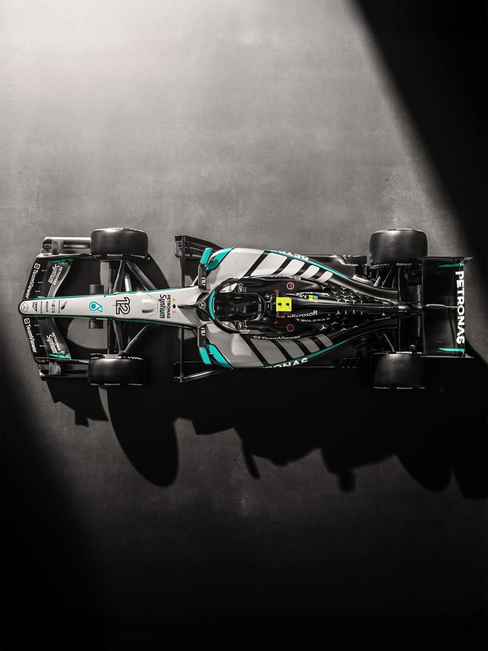 Der Mercedes-AMG F1 W17 E PERFORMANCE von oben.