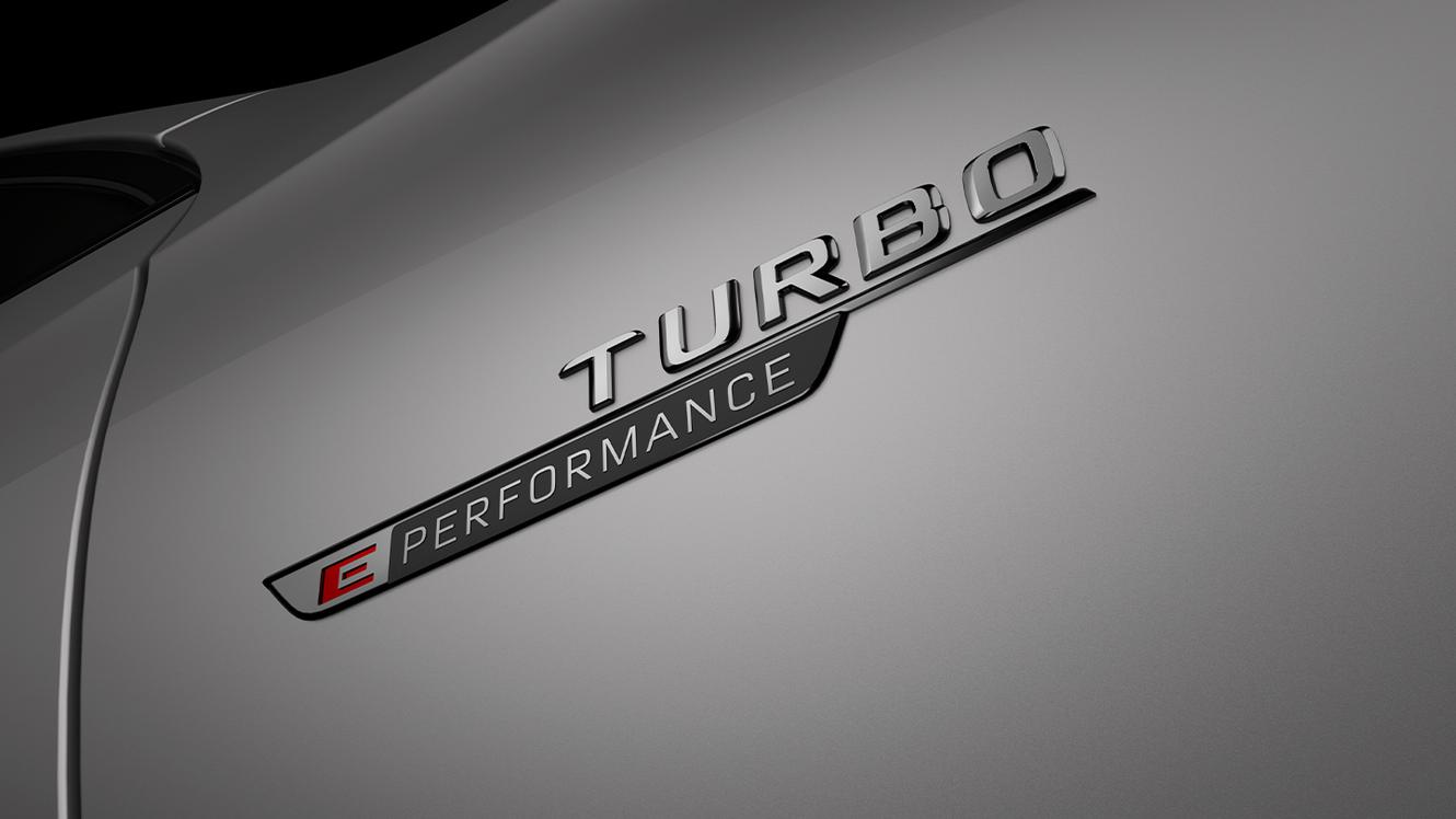 "Turbo" Schriftzug auf dem Mercedes-AMG GLC Coupe 63 S E.