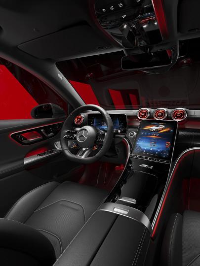 Interieur des Mercedes-AMG GLC Coupes 63 S E.