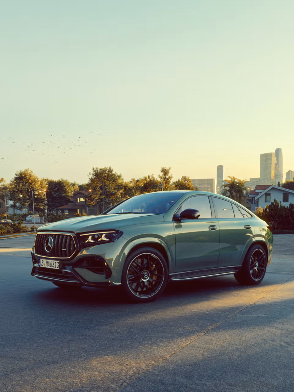 The Mercedes-AMG GLE 53 Hybrid Coupé in an urban setting