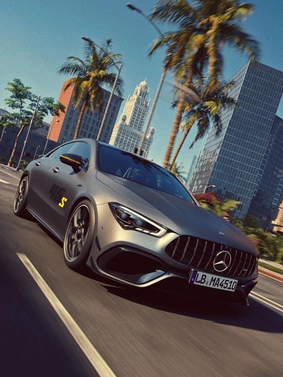 Mercedes-AMG CLA Coupé special edition with palm trees in the background