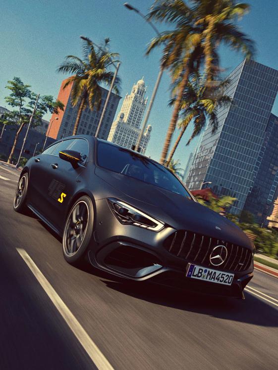 Mercedes-AMG CLA Shooting Brake special edition with palm trees in the background