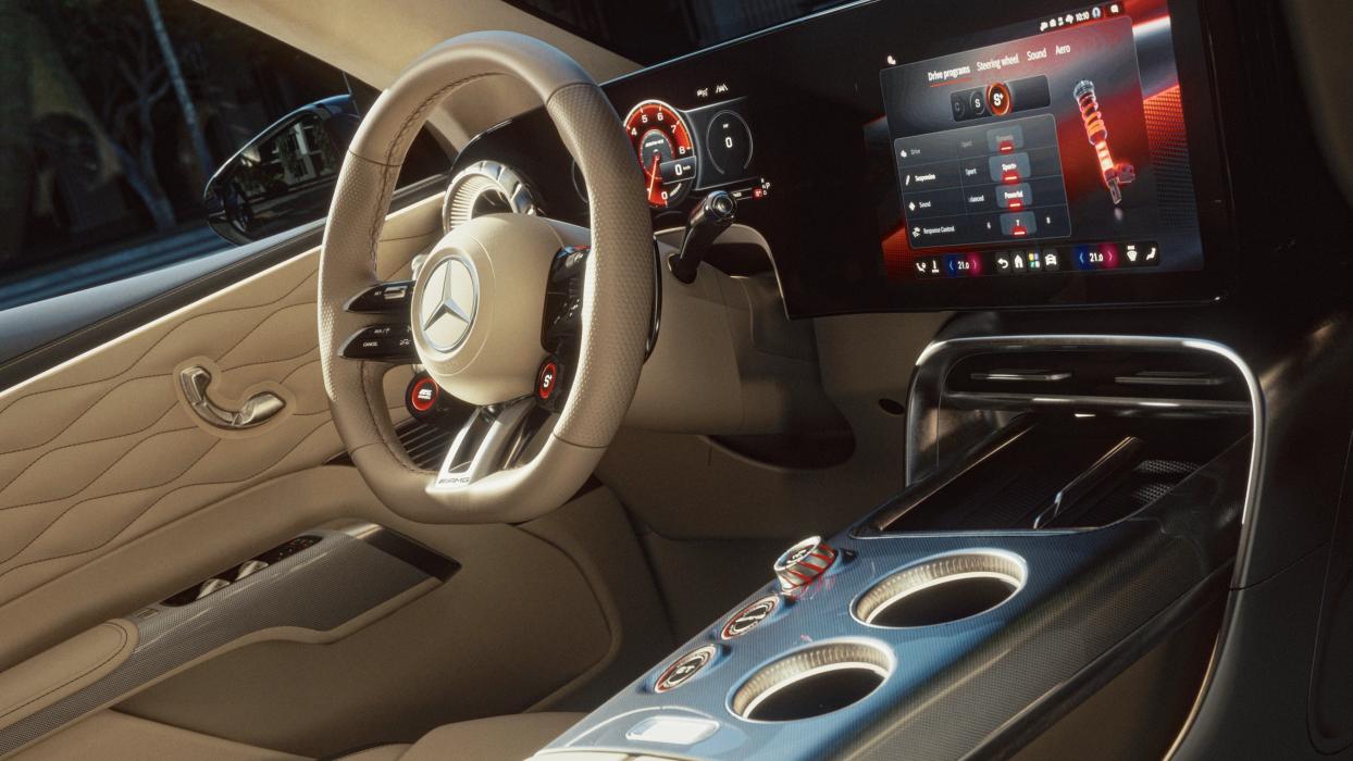 The interior of the Mercedes-AMG GT 55 SUV