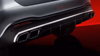 Die Auspuffrohre des neuen Mercedes-AMG GLE 63 SUV.