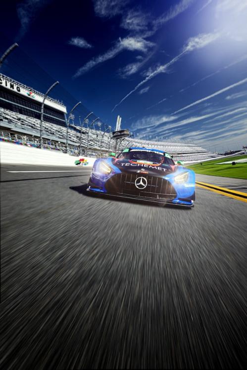 Mercedes-AMG GT on the racetrack at the IMSA WeatherTech SportsCar Championship