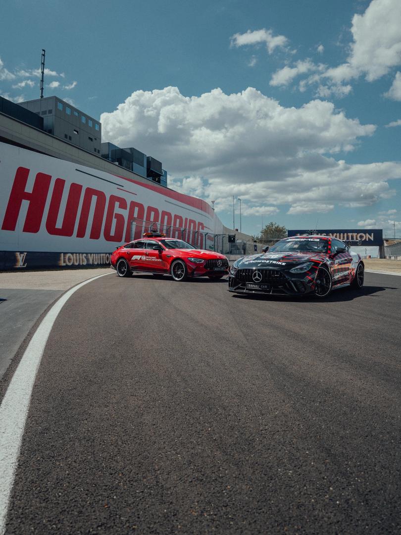 Safety Car and Medical Car on track