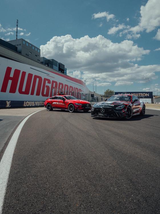 Safety Car and Medical Car on track