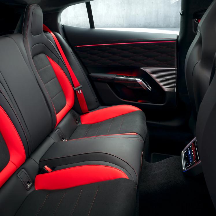 View of the rear seat of the Mercedes-AMG GT 4-Door Coupe