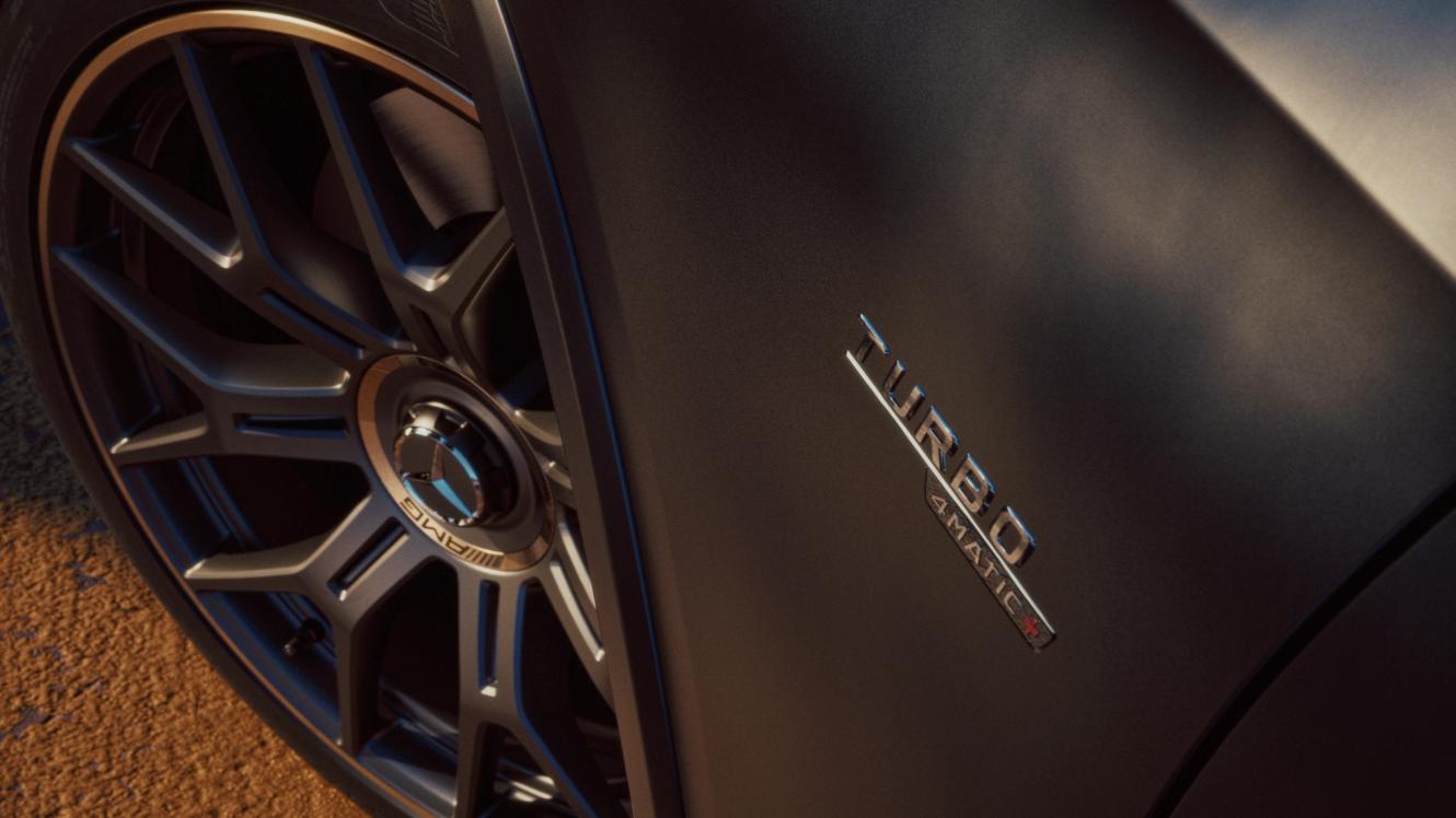  "Turbo" Schriftzug auf dem Mercedes-AMG GLC 53 4MATIC+ Coupé 