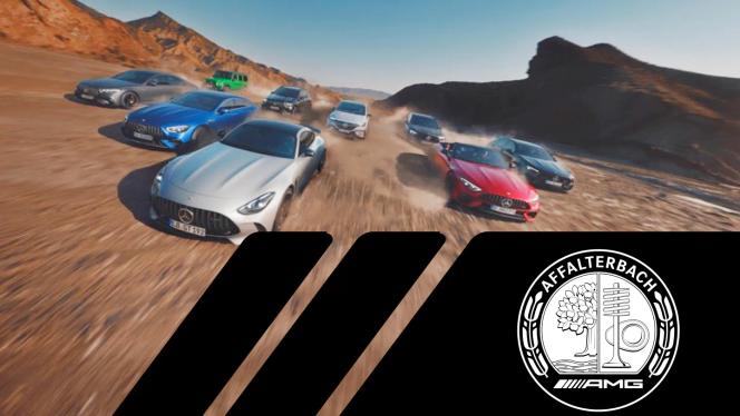 AMG Fahrzeuge rasen auf den Zuschauer zu