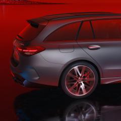 Heckansicht eines Mercedes-AMG C 63 S E PERFORMANCE T-Modell