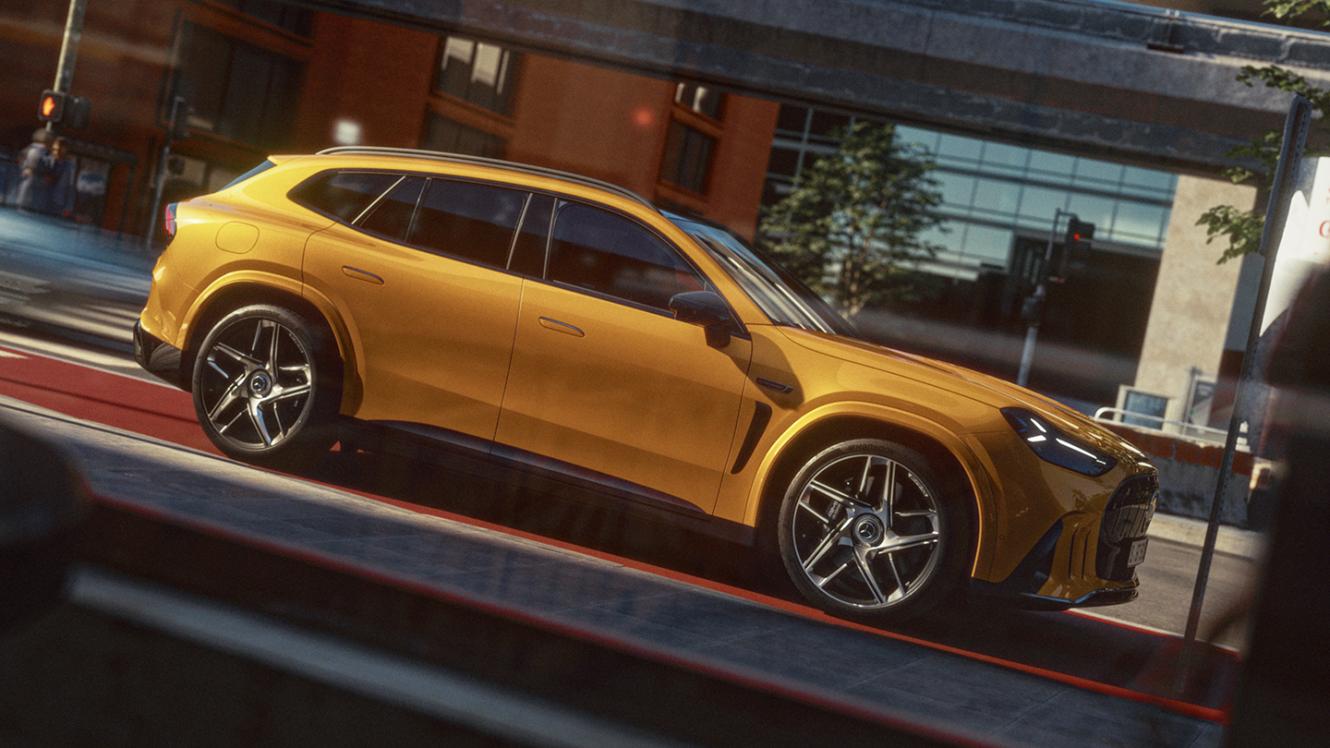 Side view of the Mercedes-AMG GT 55 SUV