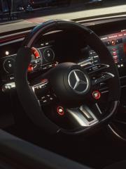 Close up steering wheel