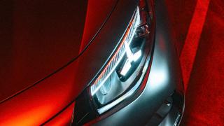 Close-up of the front headlamp