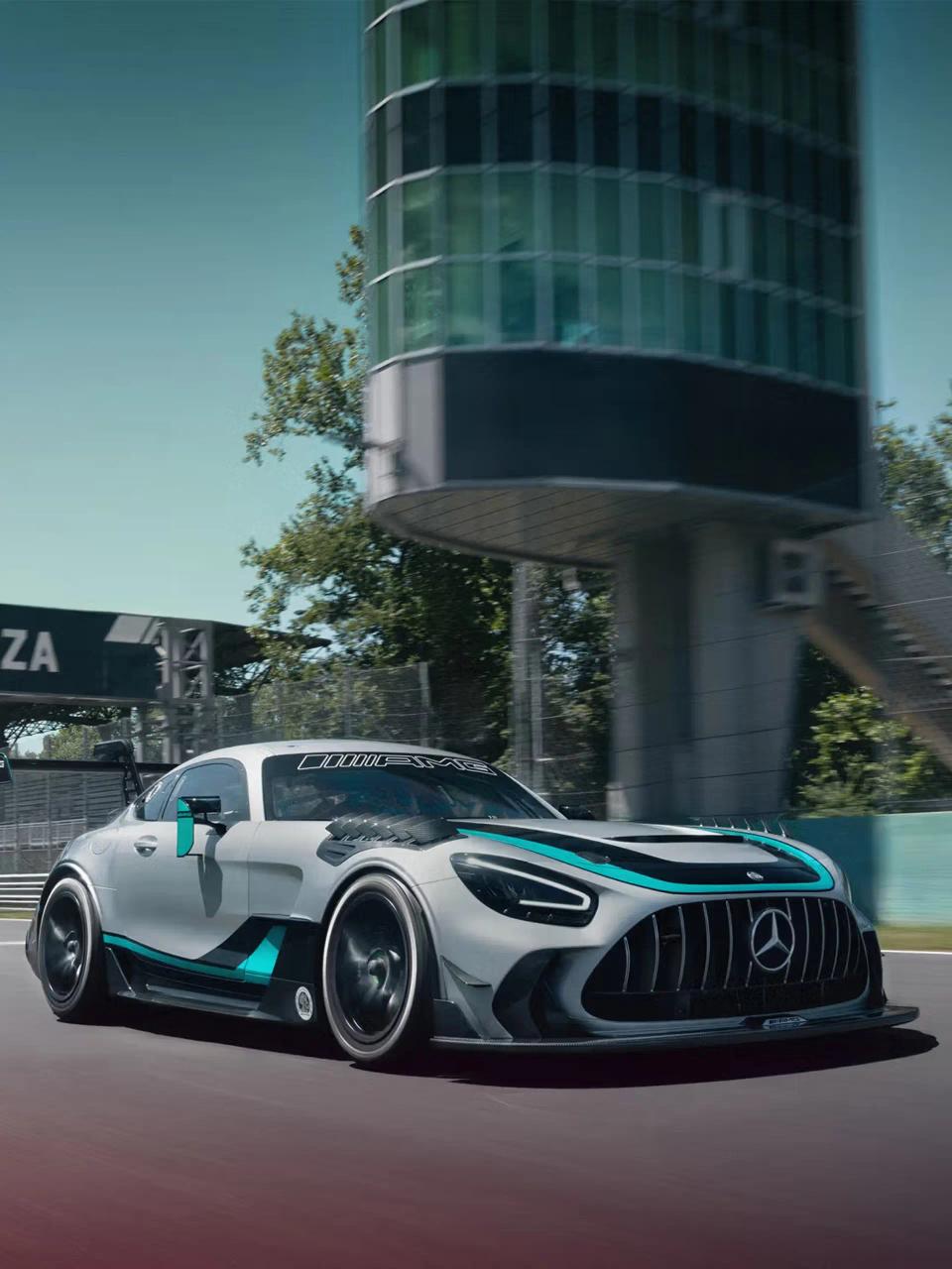 The Mercedes-AMG GT2 Edition W16 on the Monza race track