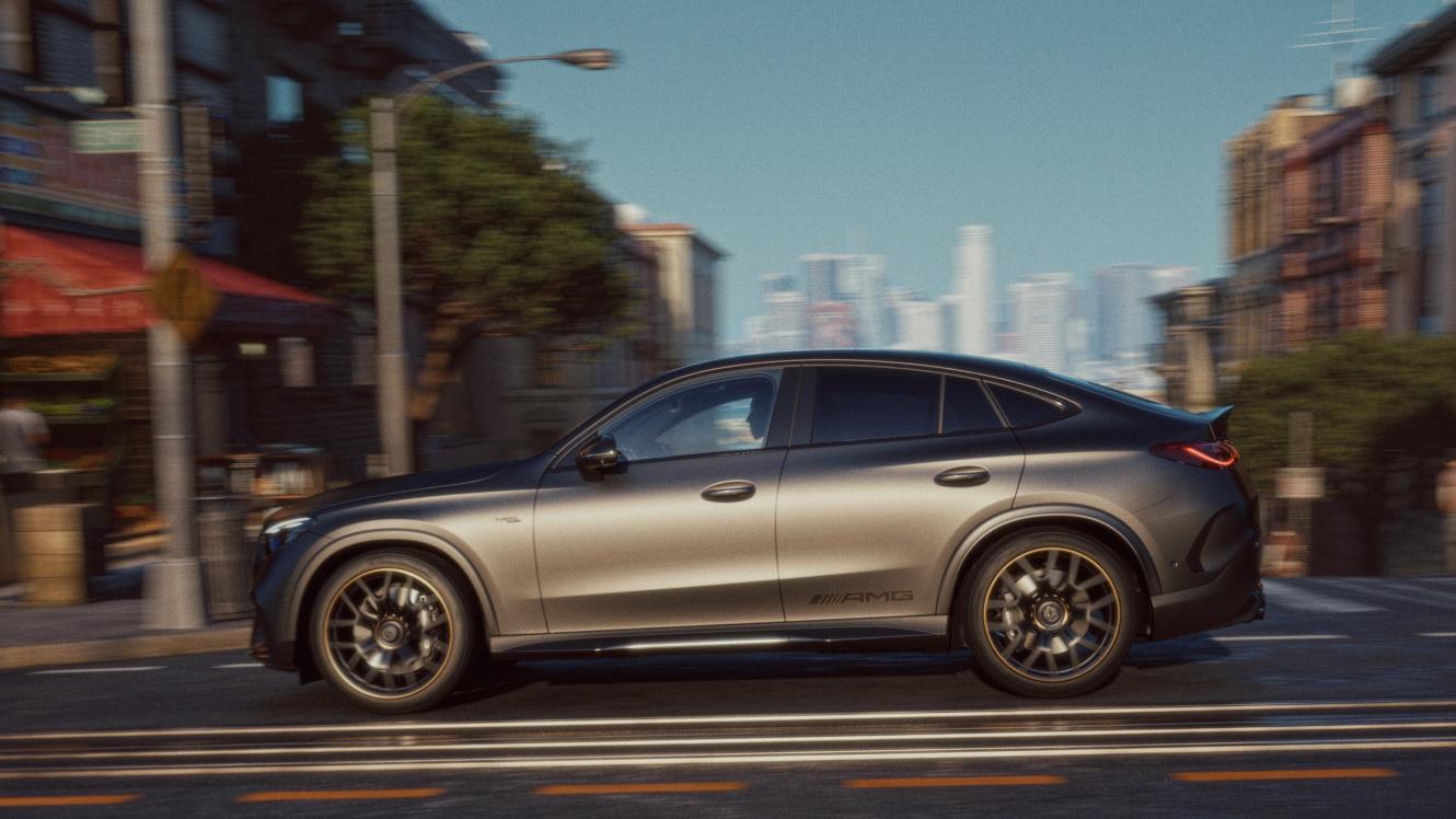 Seitenansicht des Mercedes-AMG GLC 53 4MATIC+ Coupé