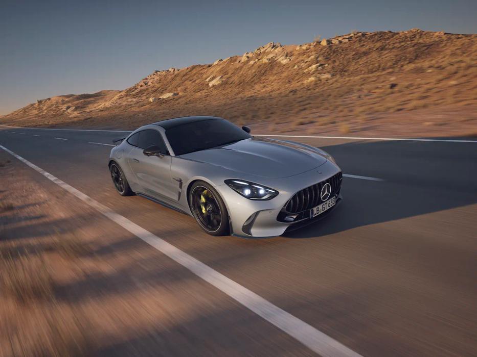 The new Mercedes-AMG GT Coupé 63 on the highway.