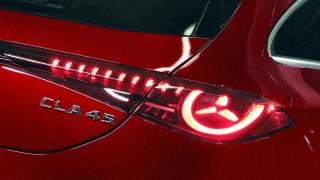 Close-up of the rear light and the CLA 45 lettering