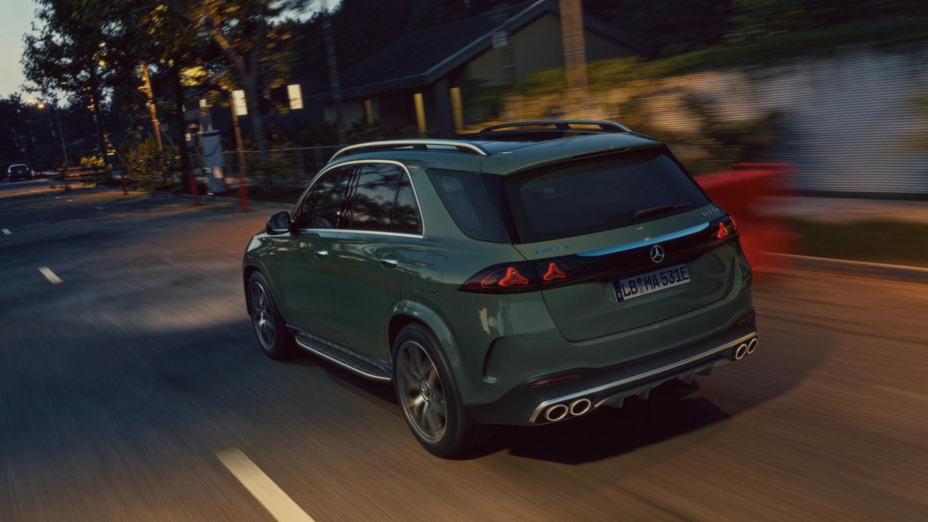 Rear view of the Mercedes-AMG GLE 53 Hybrid SUV