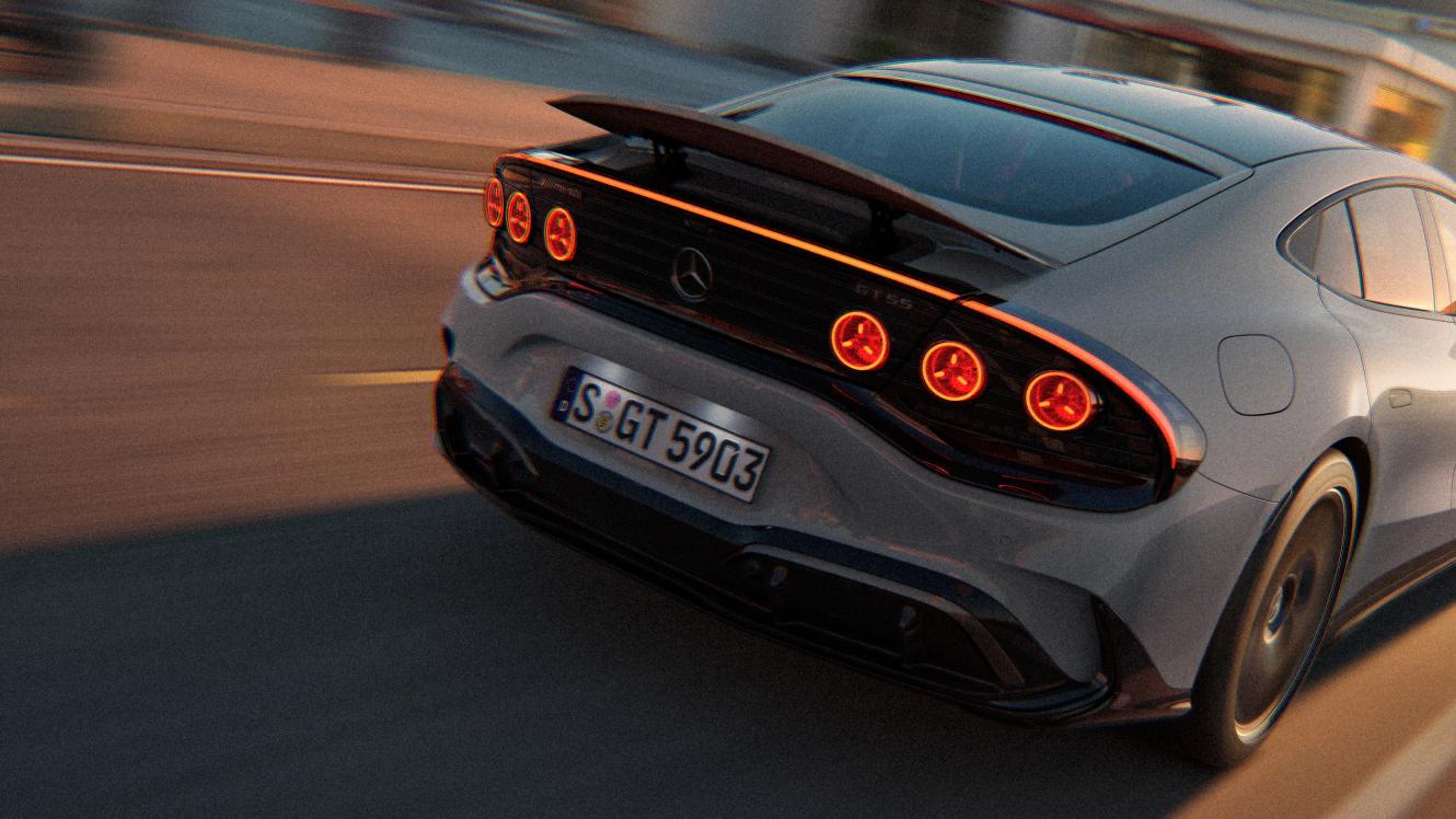 The rear of the Mercedes-AMG GT 4-Door Coupé