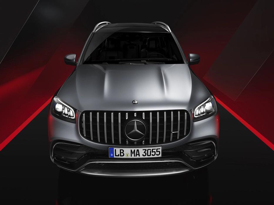 Frontansicht des neuen Mercedes-AMG GLE 63 SUV in silberfarben.
