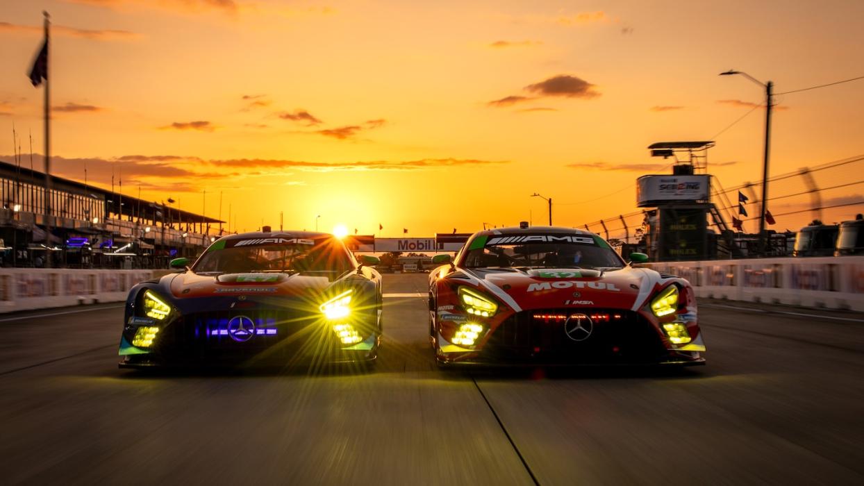 Mercedes-AMG GT on the racetrack at the IMSA WeatherTech SportsCar Championship