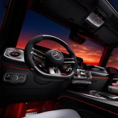 Cockpit und Lenkrad eines Mercedes-AMG G 63.