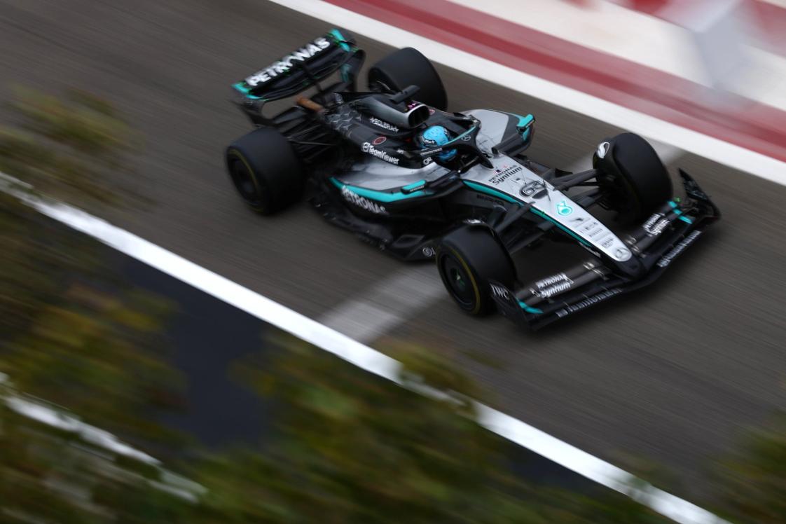 W15 on track with George Russell behind the wheel