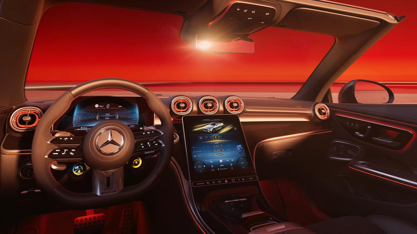 Dashboard und Konsole des Mercedes-AMG CLE Cabriolet