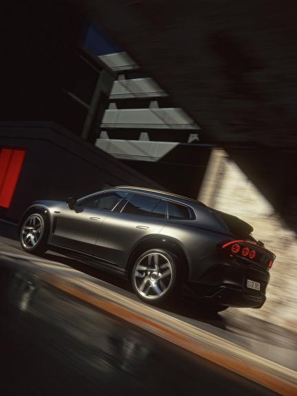 A Mercedes-AMG GT 63 SUV driving through an underpass