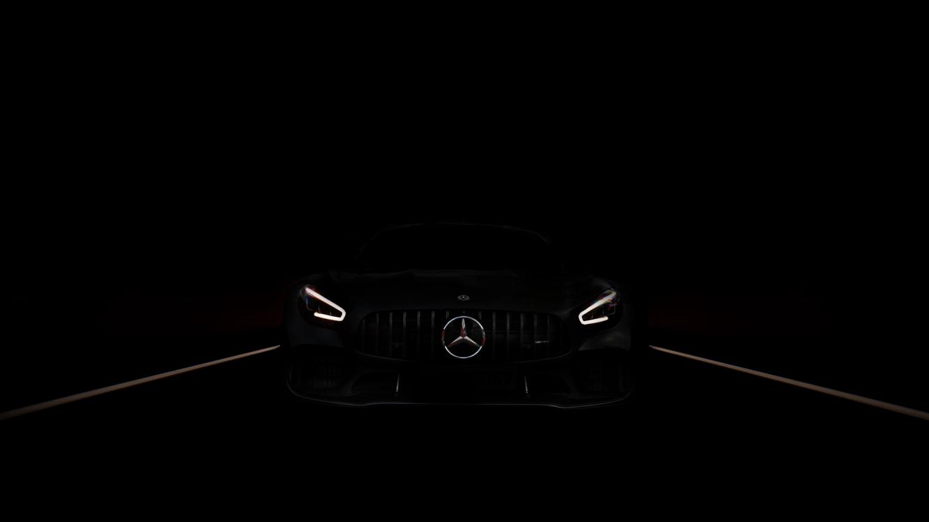 Image of the characteristic radiator grille of an AMG vehicle