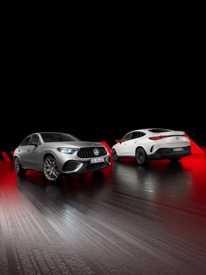 Mercedes-AMG GLC Coupe 63 S E und 43 im Showroom..