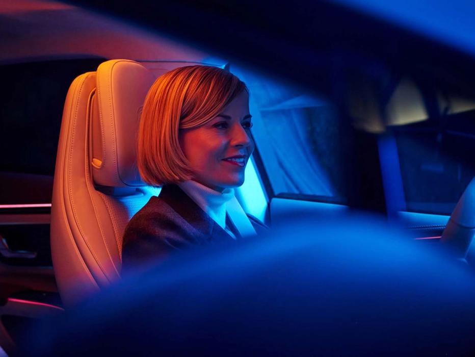 Susie Wolff while driving the new Mercedes-AMG EQS 53 4MATIC+